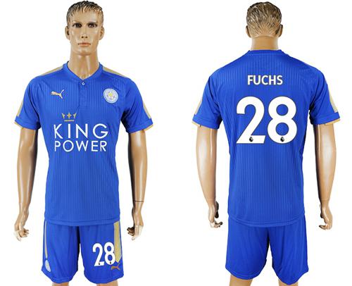 Leicester City #28 Fuchs Home Soccer Club Jersey